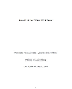 2025 CFA Level 1 AnalystPrep Question Bank