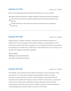 2025 CFA Level 1 Schweser Mock Exams