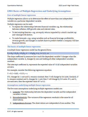 2025 CFA Level 2 IFT High Yield Notes