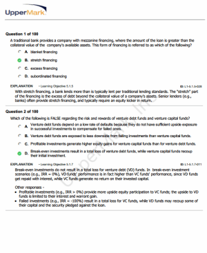 2025 CAIA Level 1 UpperMark Mock Exams