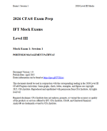 2026 CFA Level 3 IFT Mock Exams Portfolio Management Pathway
