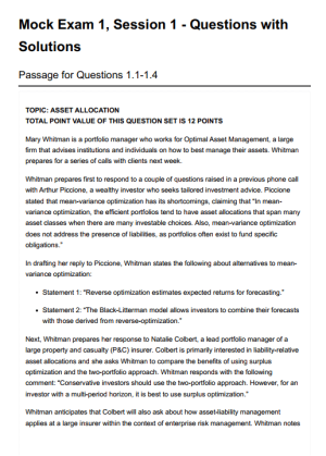 2026 CFA 2026 Salt Solutions Mock Exams Private Wealth Pathway