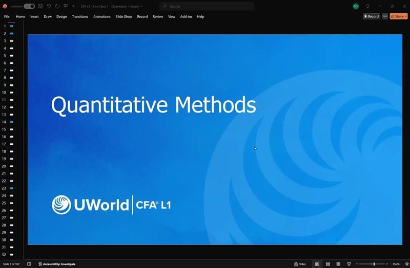 CFA 2026 UWorld Level 1 Expert Masterclass Videos