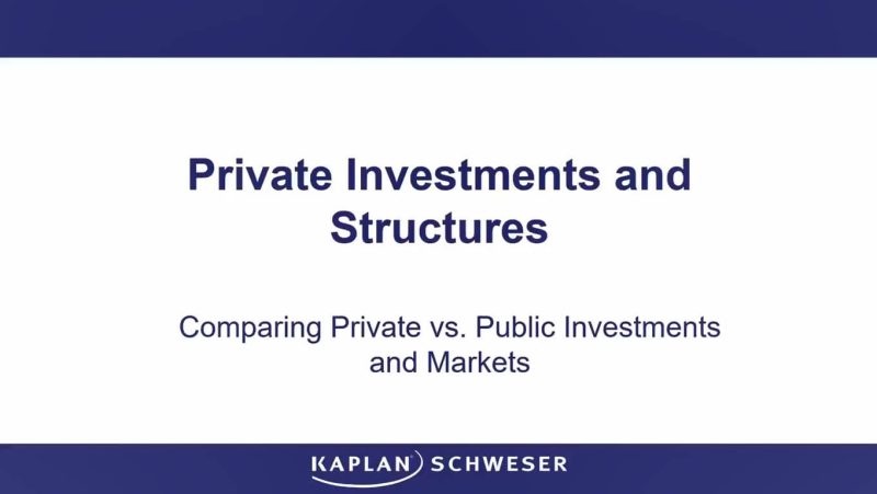 CFA 2026 Level 3 Schweser Video Lectures Private Market Pathway with Workbook