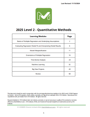 CFA 2025 Level 2 Mark Meldrum Notes with Formula Sheet