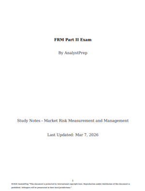 FRM 2026 Part 2 – AnalystPrep Study Notes with Formula Sheet
