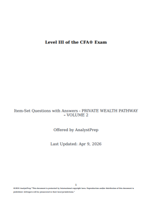 CFA 2026 AnalystPrep Level 3 Question Bank Private Wealth Pathway