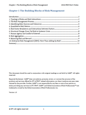 FRM Part 1 2026 IFT Study Notes